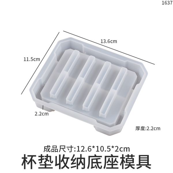 DIY crystal dropper resin gypsum coaster circular coaster holder storage box mirror silicone mold