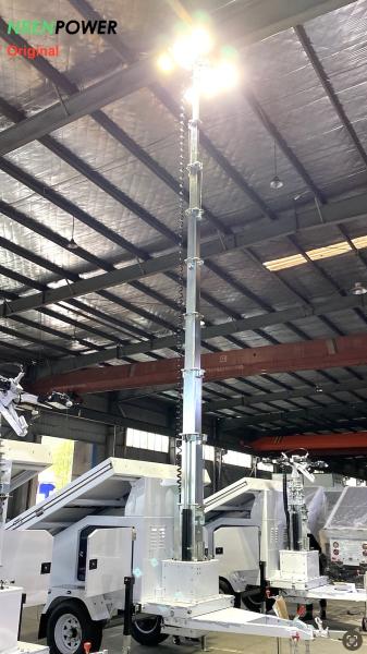 solar power light tower-9m hydraulic mast-4x435 solar panels-8x200AH batteries