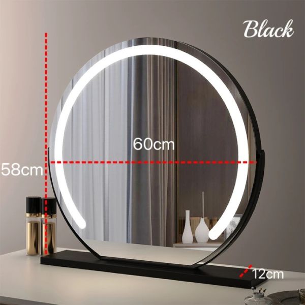 15X Magnification Smart Touch Dimmable 3 Modes 360° Rotation LED Round Makeup Vanity Mirror with Lights Mirror(WH-MR-79)
