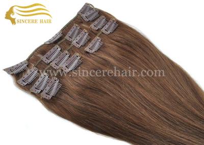 Hot Sale 16 Clip In Hair Extensions for sale - 40 CM Brown Full Set 7 Pieces of Clips-In Remy Hair Extensions for Sale