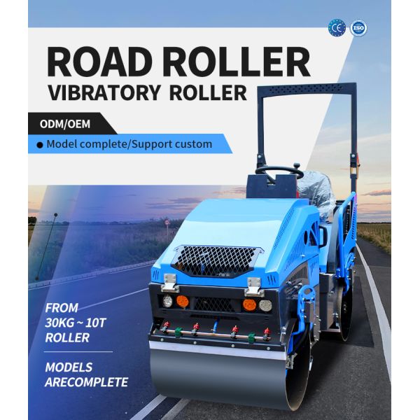 Construction Machinery Manufacturer Double Drum Roller Compactor Vibratory Hydraulic Diesel Small Asphalt Roller Machine