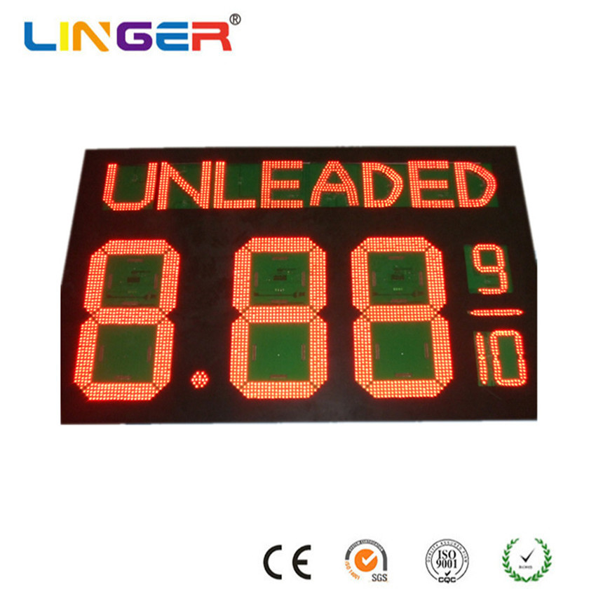 Smart Brightness Adjustment Gas Prices Sign IP67 Gas Station LED Price Signs Outdoor