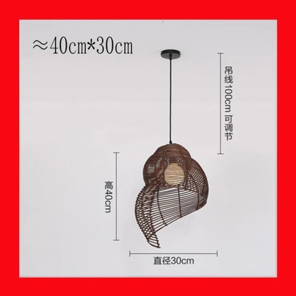 Study Room Lights Parlor home decor Southeast Asia Bamboo Conch Pendant Lamp(WH-WP-110)