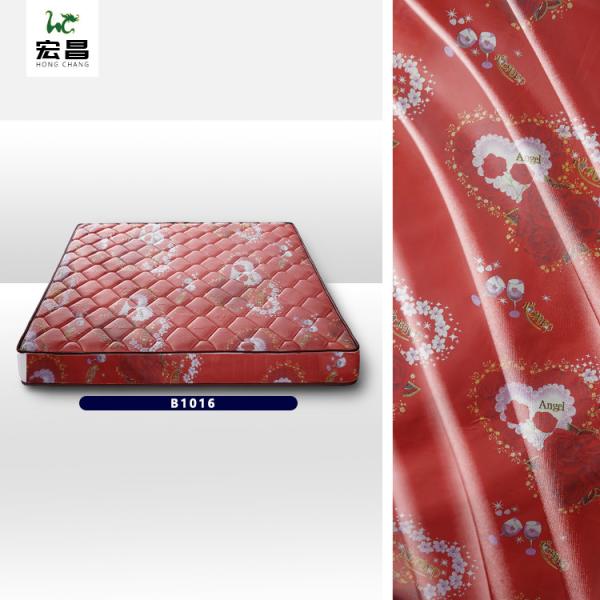 Excellent Elasticity Red 43D Festive Mattress Quilt Fabric 65gsm-100gsm