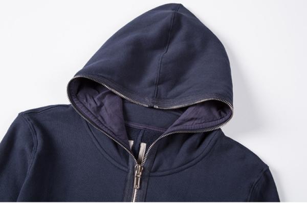 Wholesale bulk top quality solid color fleece fitness men casual full face zip hoodie