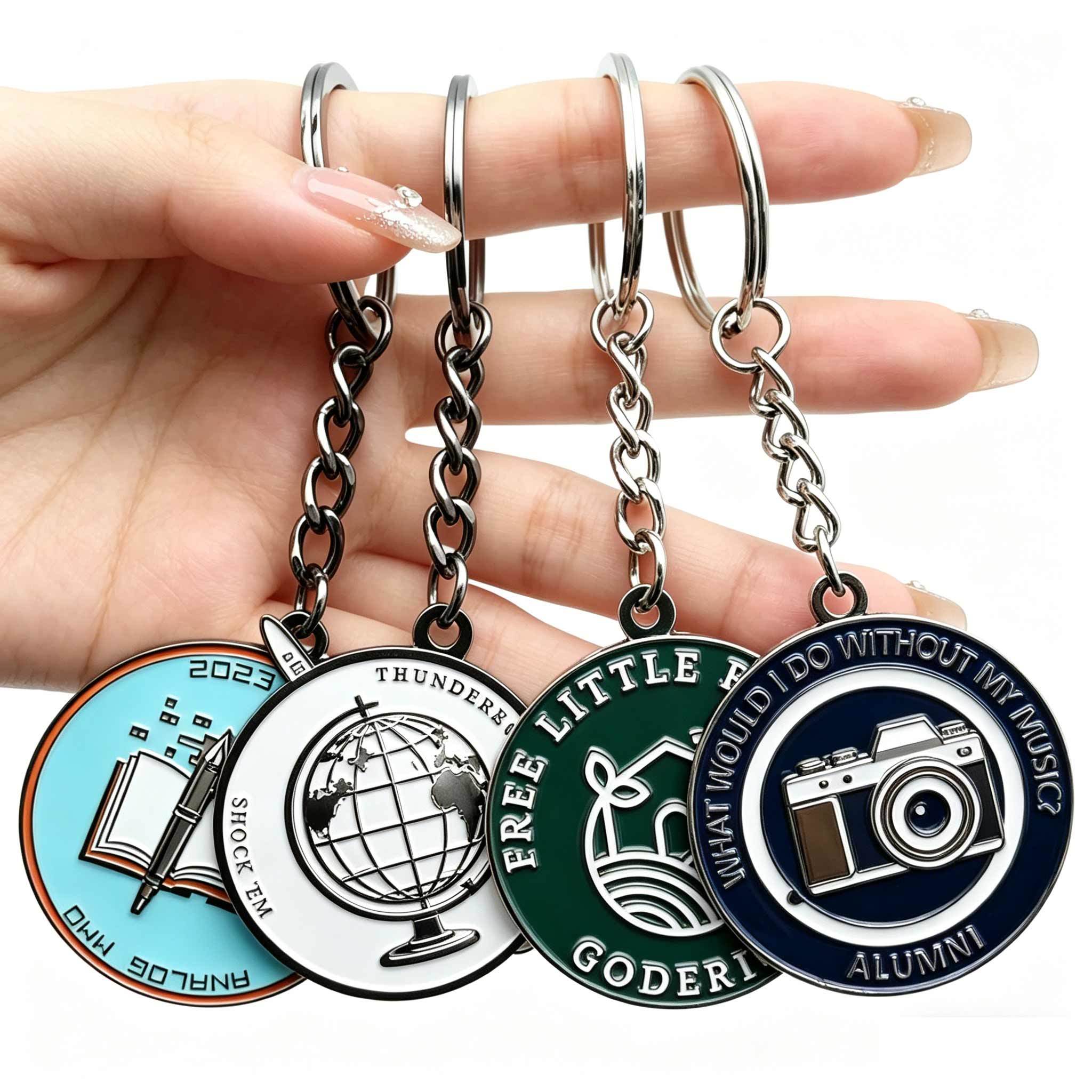 Custom Heart Shape Keychain with Soft Enamel Finish and Zinc Alloy Construction for Promotional Gifts