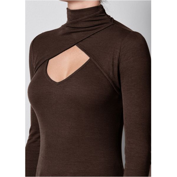 Воротника пригонки осени рукав тонкого сексуального высокого длинный продел нитку цвет верхней моды чистый