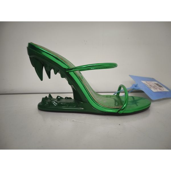 Slip On Closure Type Womens Pump Heels With Leather Lining Material green