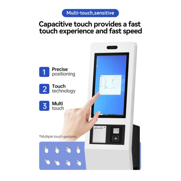 32 Inch Desktop Square Self Service Kiosk Windows 11 Kiosks in Restaurant Ordering Table