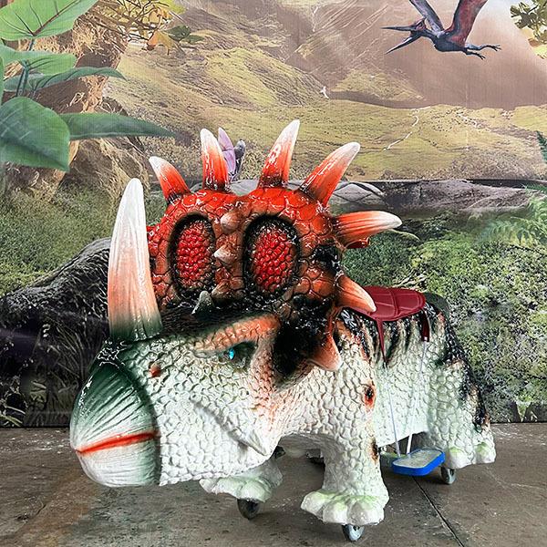 Caroon Custom Kids Ridable Electric Entertainmen Center Dinosaur Ride 24V Rechargeable Battery