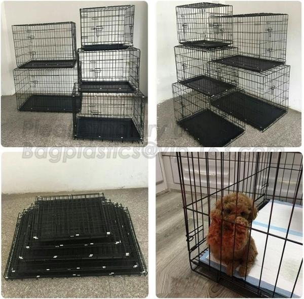 wholesale heavy duty stainless steel dog cage , large double foldable dog kennel, Vet Cage Bank Pet Cages Round Cornered