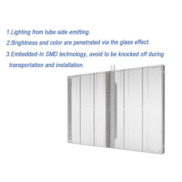 5500 Nits Brightness Transparent LED Screens Curtain Advertising LED Panel