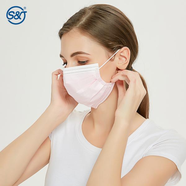 S&J Secure+ Disposable Face Mask in Lavender Medical Grade ASTM F2100 LEVEL1 Extended Coverage Secure Fit 4 Pleats Double Wire