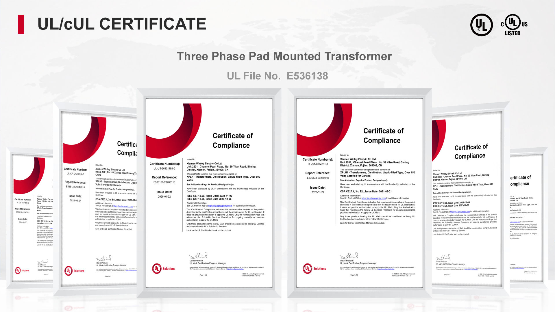 500kVA Three Phase Pad Mounted Transformer 24940V to 480V Oil Immersed Distribution Utility Transformer UL Certified