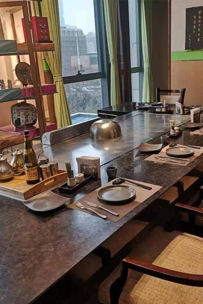Electric Indoor Teppanyaki Grill Table Rectangle with 7-10 Seats