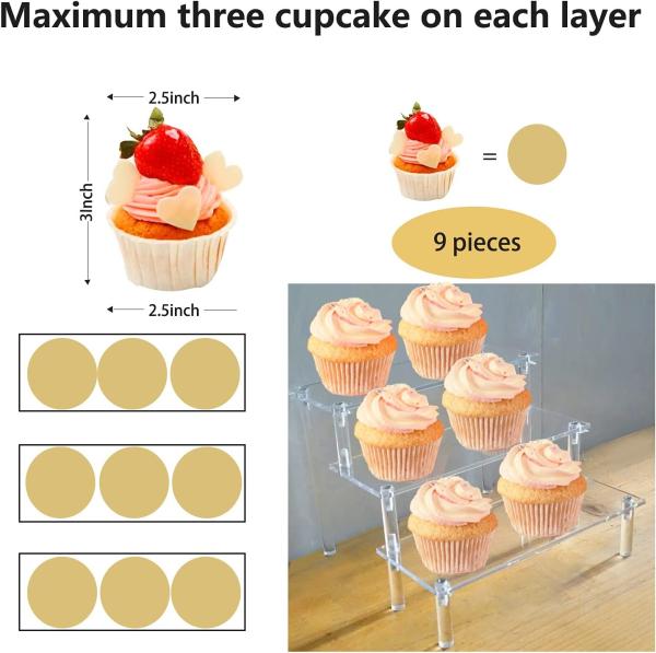 3 Tier Clear Acrylic Perfume Display Stand Shelf Cupcake Stand Riser