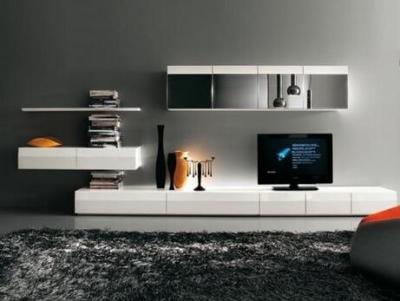 Light Color Home Interior TV Cabinet Utility Functions Long Performance Life