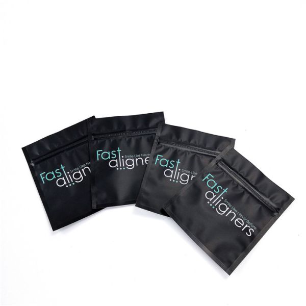 Custom Printed Electronic Products Packaging Bags Black Matte Mylar Plastic Flat Pouch
