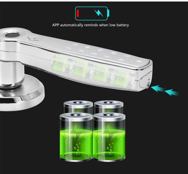 Electronic Wireless Smart Handle Door Lock Tuya Ttlock APP Fingerprint Password