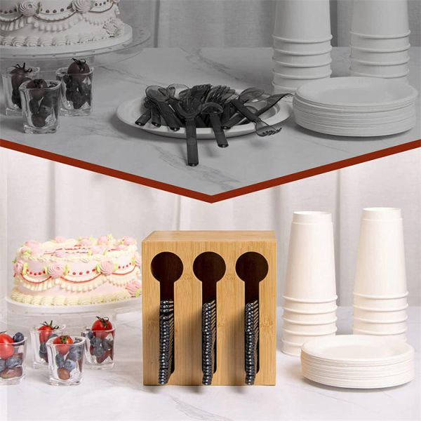 3-6L Cajas de organizador de bambú de madera de restaurante occidental Cuchillo y tenedor organización de cubiertos