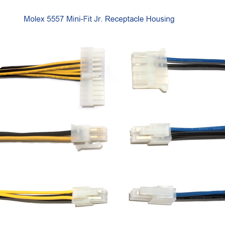 Штепсельная розетка Molex 39-01-2040 расквартировывая изготовленную на заказ проводку провода для электропитания