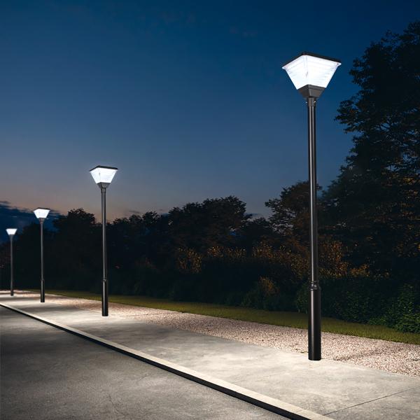 luzes conduzidas solares de alumínio de fundição do jardim de 3.2V 12000mAh para as comunidades dos pátios