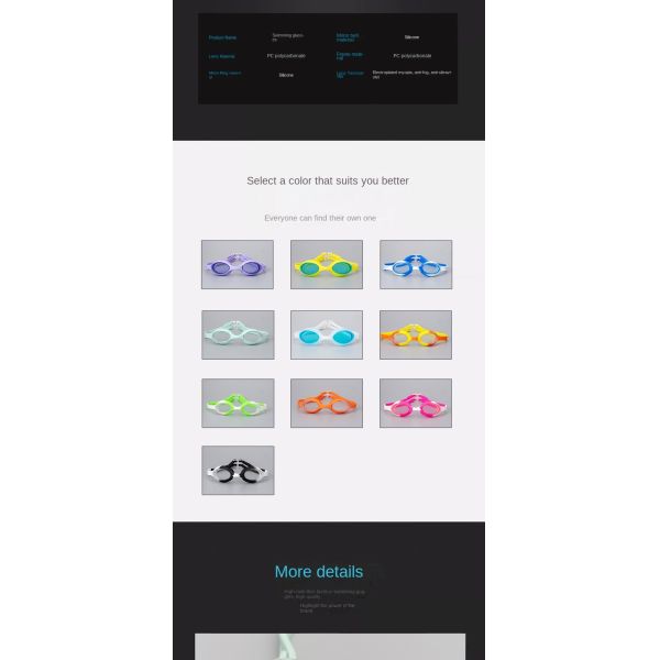 Kids' Swim Goggles Skoogle Ages 3-8 Soft, comfortable frame Side release Speed， Fit clips for easy headstrap adjustment