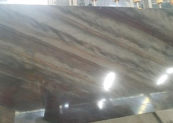 Quartzite Granite Marble Slabs , Elegant Brown Solid Surface Stone Slab Tiles