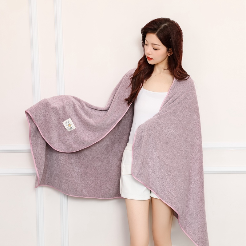 350gsm 90x180cm Bamboo Charcoal Towel / Microfiber Towel Pink For Bath