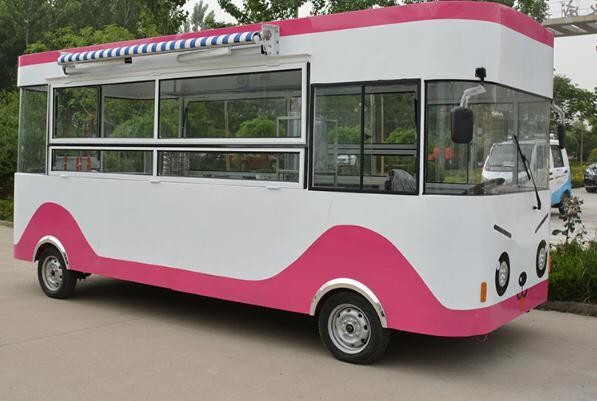 Carved Metal Plate and Stainless Steel Coffee Ice Cream Mobile Food Truck for Campers
