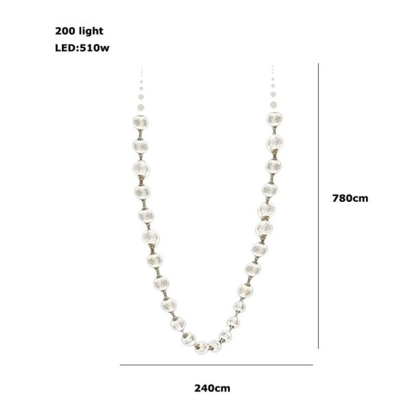 Pearl Drop Series Dimmable LED Hanging Lamps Staircase Very Long Luminaire (WH-NC-133)