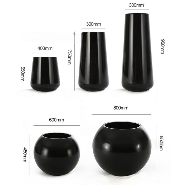 Round Oem 3pcs Large Stainless Steel Planters Shopping Mall Decorate