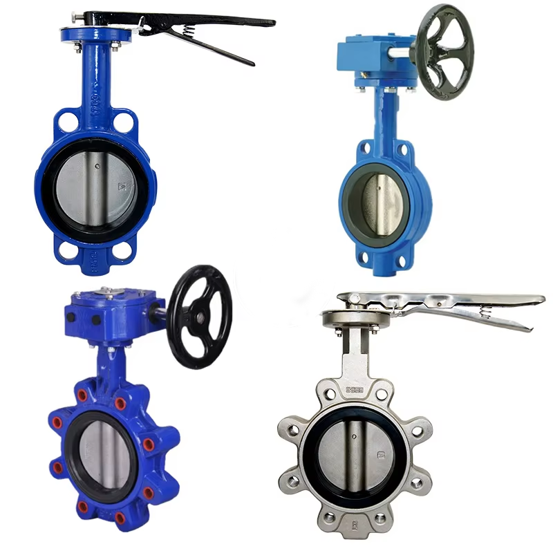 1in 12in Manual Handle Type Vertical Plate Ductile Iron Two Way Soft Seal Disc Butterfly Valves ISO 5211 Mounting Applicable for