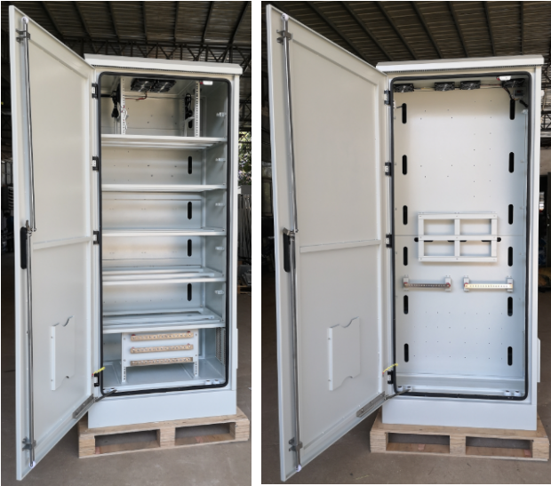 Одностеночный шкаф шкафа SGCC Windproof на открытом воздухе гальванизировал стальную переднюю заднюю дверь