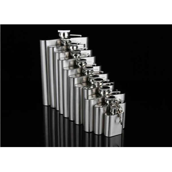Environmental Protection 1- 18 Oz Hip Flask Plastic Cover Stainless Steel Jug