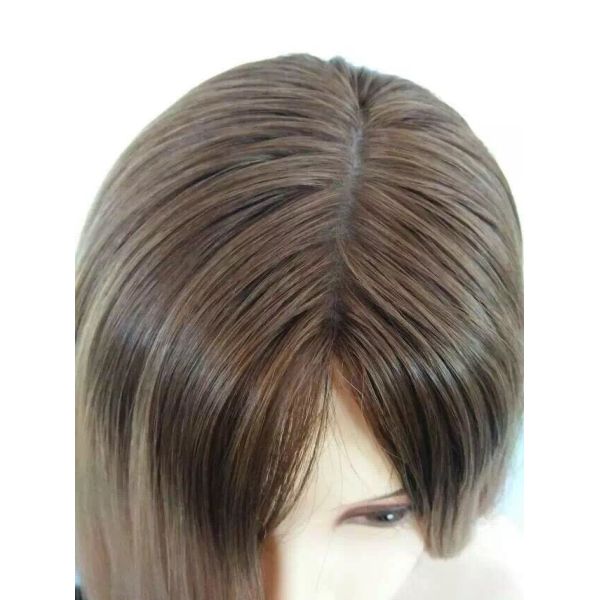 8A I6 inch Straight Style Dark Root Big Layer Brazilian Human Hair Wig