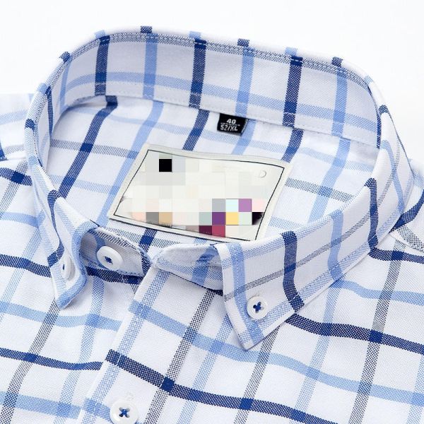 Camisa de algodón puro de manga larga para hombres