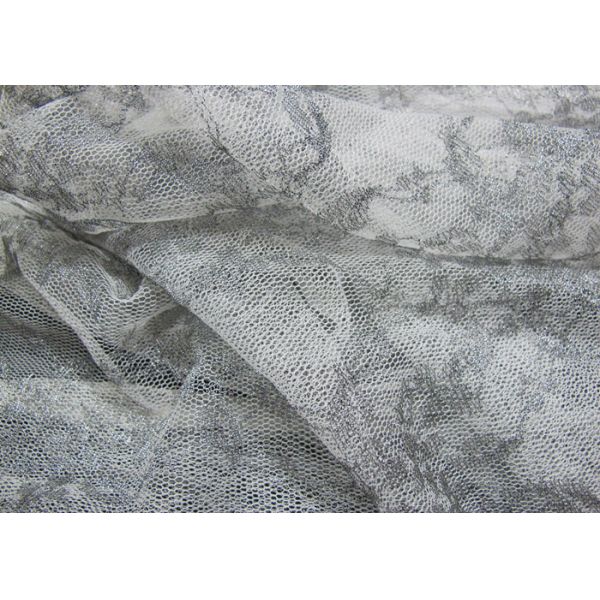 Yarn Nylon Silver Metallic Lace Fabric For Nightwear Anti-Static CY-LW0632