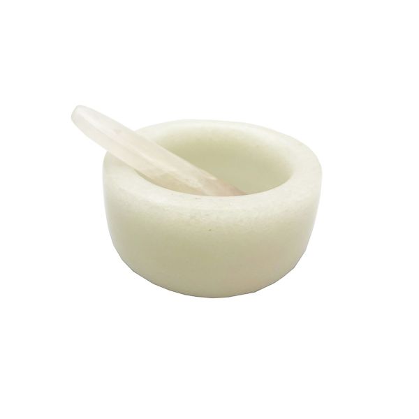 Technique Polished Natural White Jade Mask Bowl and Spatula Set for Perfect Mask Consistency