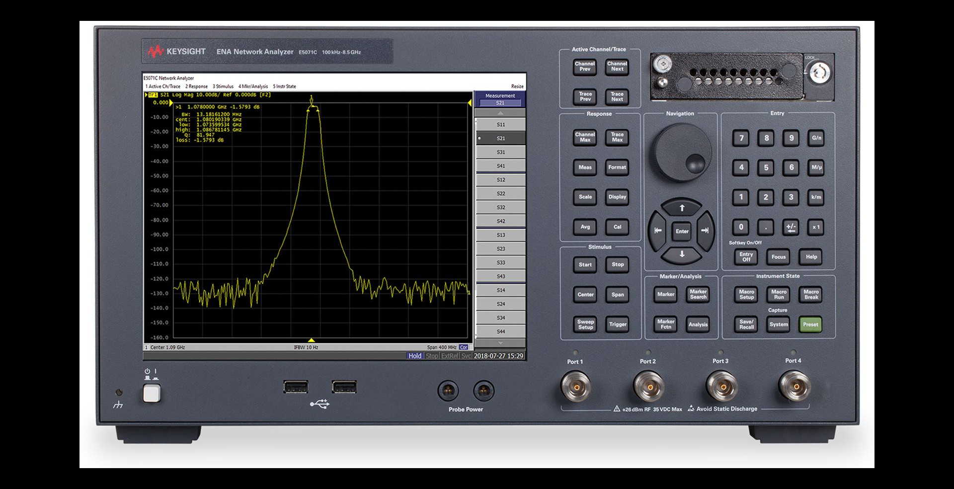 Практически анализатор сети Keysight вектора ENA Agilent E5071C Rackmount