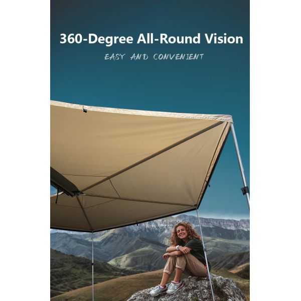 Factory Price 4x4 SUV Shelter Outdoor Camper Tent 270 Degree Car Side Awning with Oxford Fabric Roof Top Car Rooftop 270 Awning