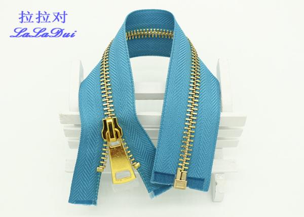 Y Type Teeth Double Open Ended Zips , 12 Inch Heavy Duty Leather Jacket Zippers