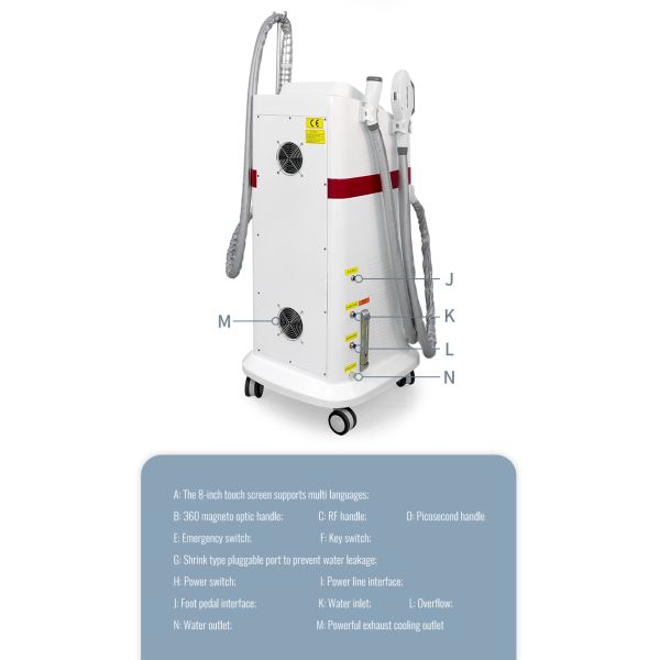 Picosecond Laser Tattoo Removal Machine 3 in 1 Vertical beauty machine three handle laser mole removal  machine