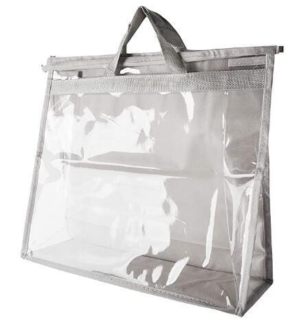 Multi Size, Handbag Storage Dust Cover Bags, Handbag & Purse, Sturdy PVC Organizer Holder With Handle Zipper