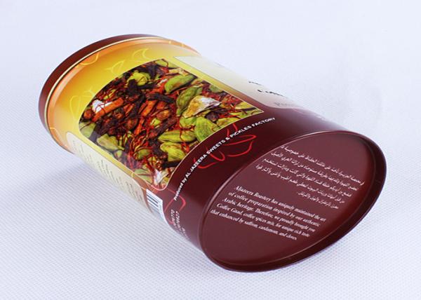Full Color Printing Empty Metal Coffee Tins With 0.23 MM Tinplate Material YT1191