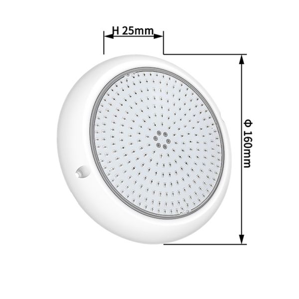 Résine fixée au mur en plastique universelle de la lumière 160MM de piscine de LED remplie