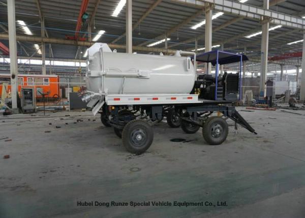 High Efficiency 2 Axles Sewage Cleaning Trailer For Vacuum Fecal Suction 5000Liters