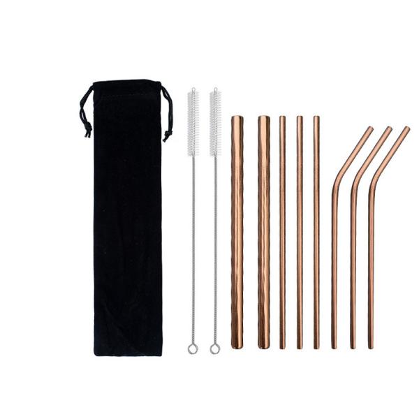 Food Grade Water Bottle Accessories 18/8 Stainless Steel Drinking Straw With Brush