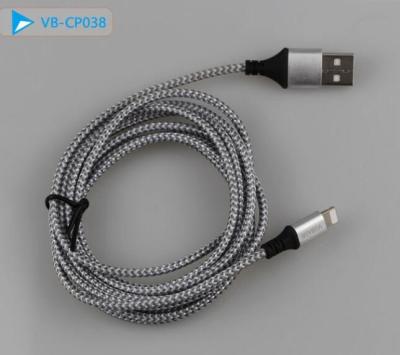 5V 2.1A Grey Braided Iphone USB Cable For IPhone 5 6 7 8 X XR IPad Air
