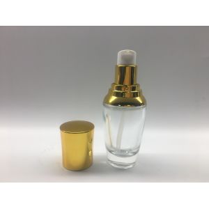 Косметическая упаковывая форма стеклянной бутылки насоса 30ml овальная для лосьона/сыворотки